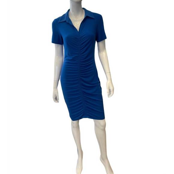 NEW JOSEPH RIBKOFF a-line polo dress in blue - Picture 1 of 2